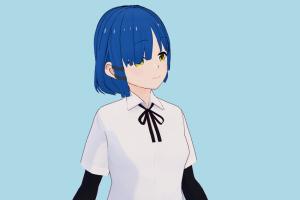 Ryo Yamada vrm, vrm models, vrchat, booth, female, girl, hentai, characters, animated, rigged